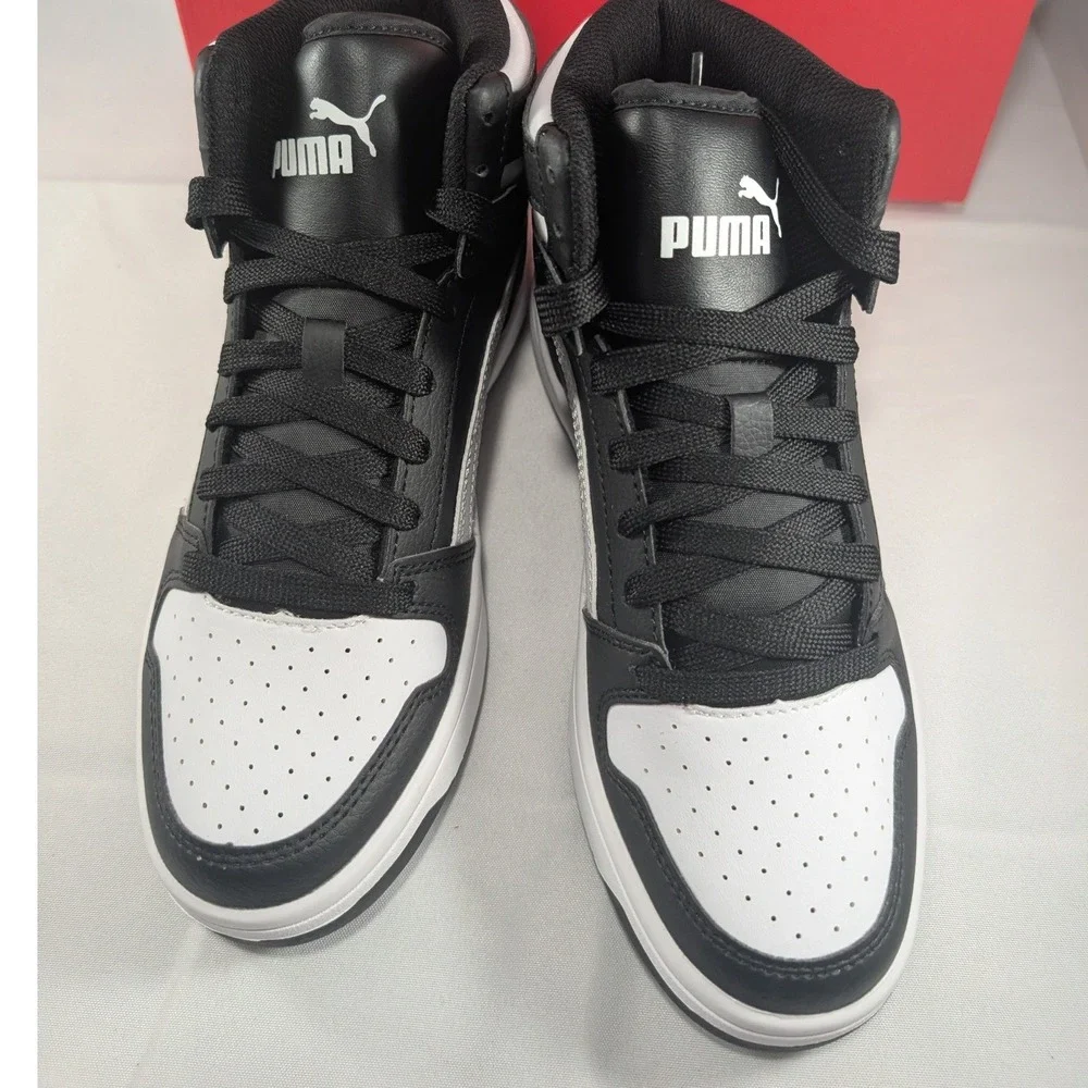 Puma Rebound Layup SL Jr Black White High Top Sneakers 370486-01‎ Mens 5.5C
